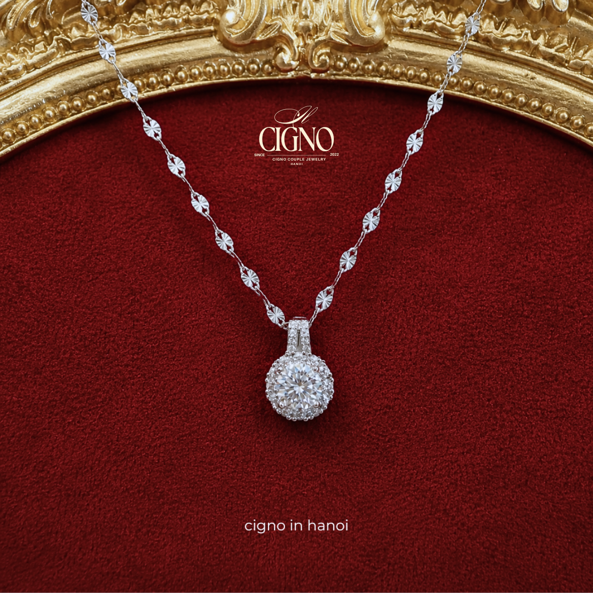 CIGNO – Dây chuyền Bạch kim & Bạc 925 Gallerie CIGNO – BST Back to Versailles. - Ảnh 5