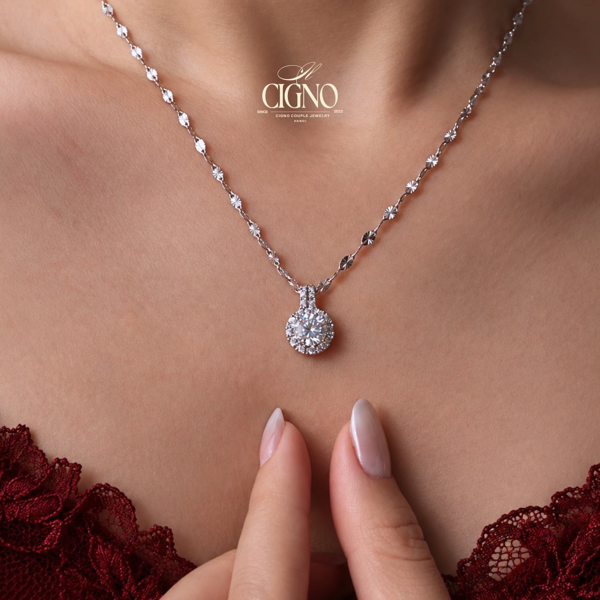 CIGNO – Dây chuyền Bạch kim & Bạc 925 Gallerie CIGNO – BST Back to Versailles. - Ảnh 8