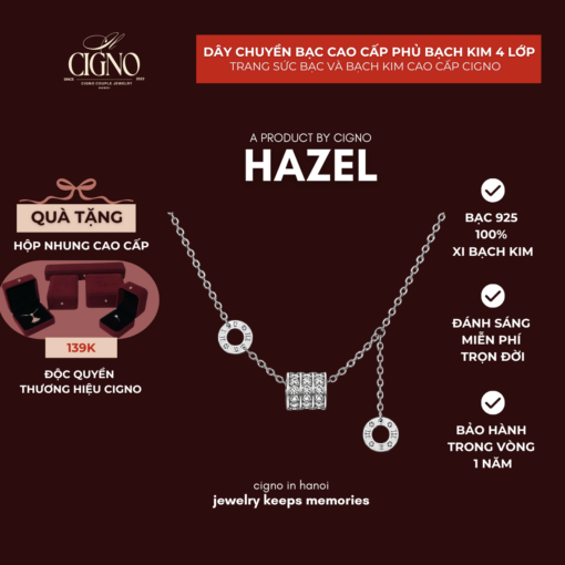 Dây chuyền Bạch kim & Bạc 925 Hazel CIGNO