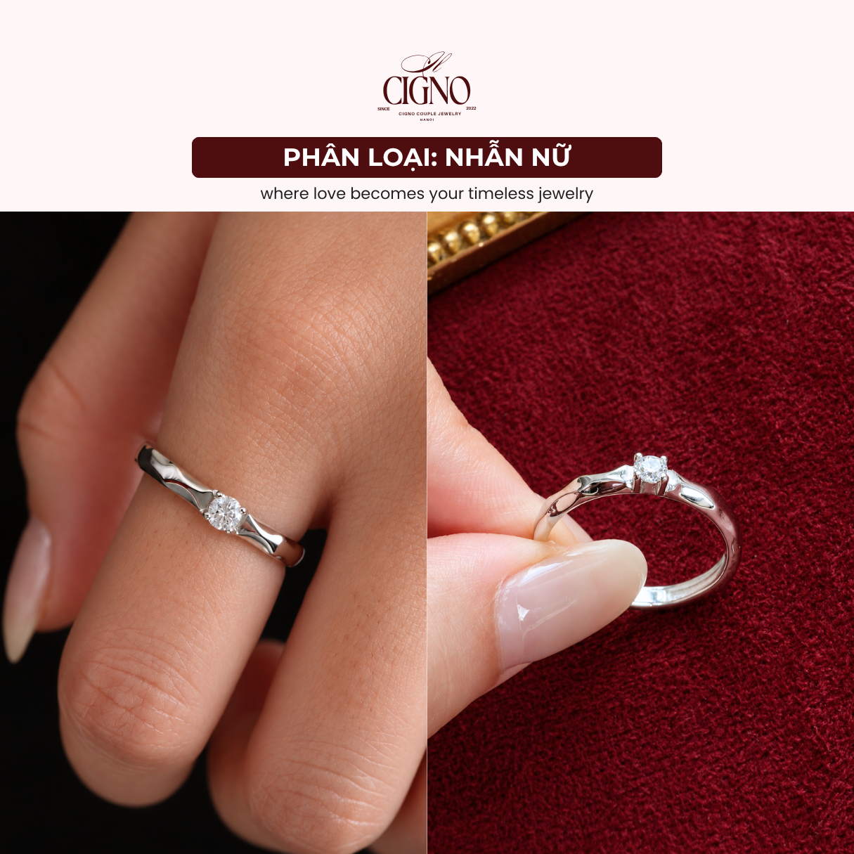 Nhẫn đôi Bạc 925 phủ Bạch kim cao cấp SEVENTEEN CIGNO - Ảnh 10