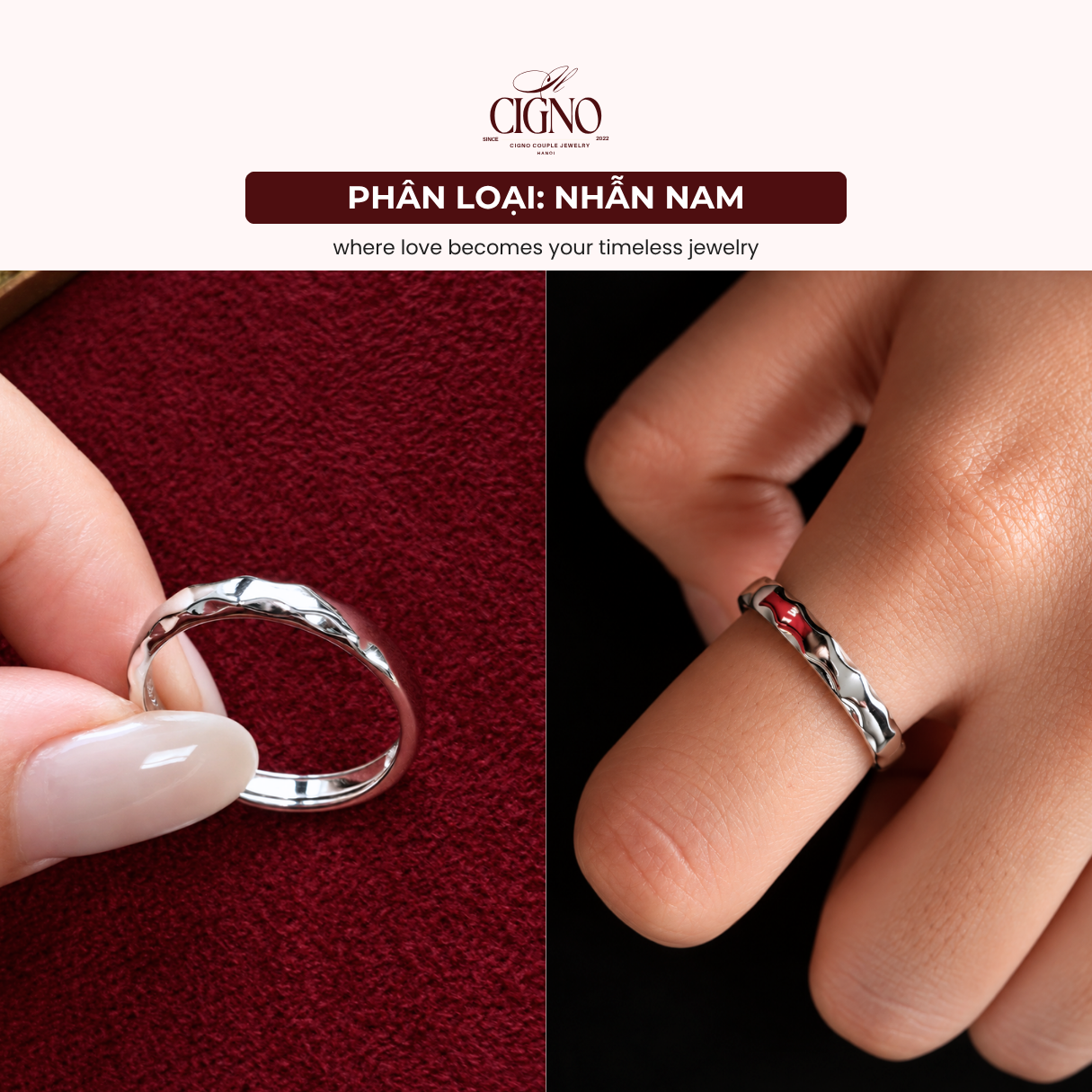 Nhẫn đôi Bạc 925 phủ Bạch kim cao cấp SEVENTEEN CIGNO - Ảnh 11