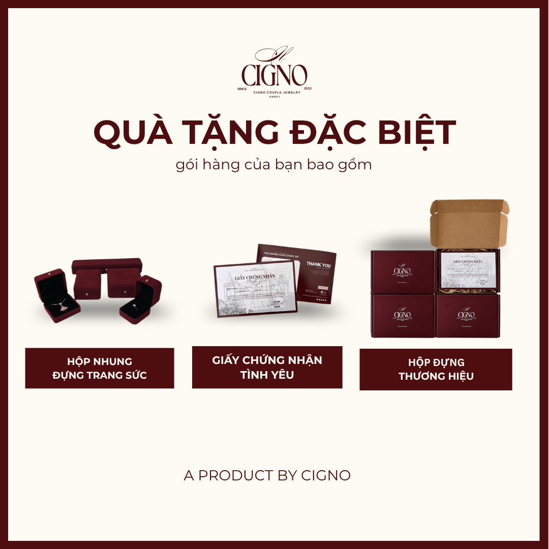 |BẠC 925| Nhẫn đôi Bạc 925 phủ Bạch kim cao cấp QUERENCIA CIGNO - Ảnh 8