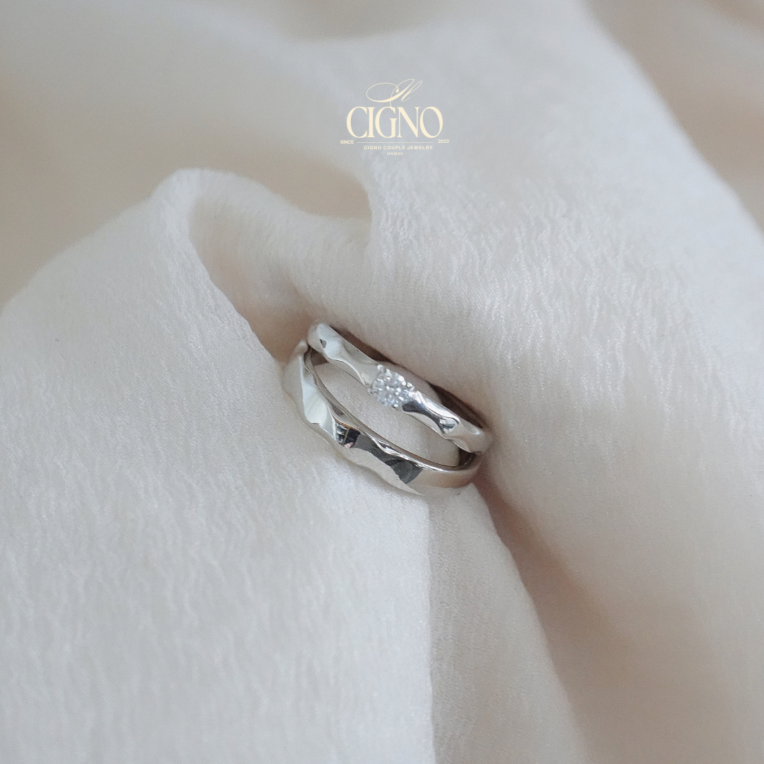 Nhẫn đôi Bạc 925 phủ Bạch kim cao cấp QUERENCIA CIGNO - Ảnh 6