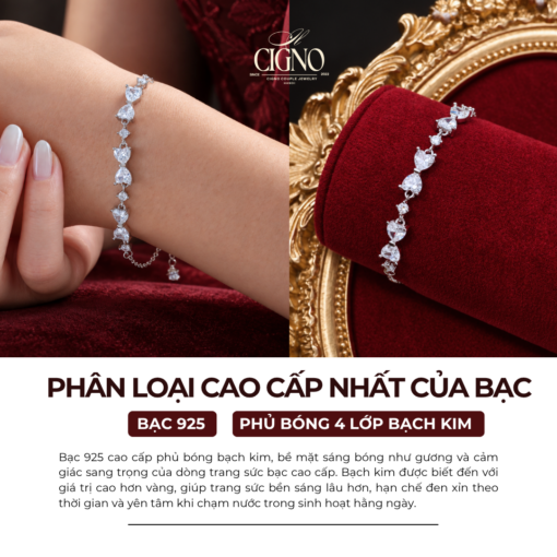 Alternative view of Vòng tay Bạch kim & Bạc 925 Stellavitta CIGNO