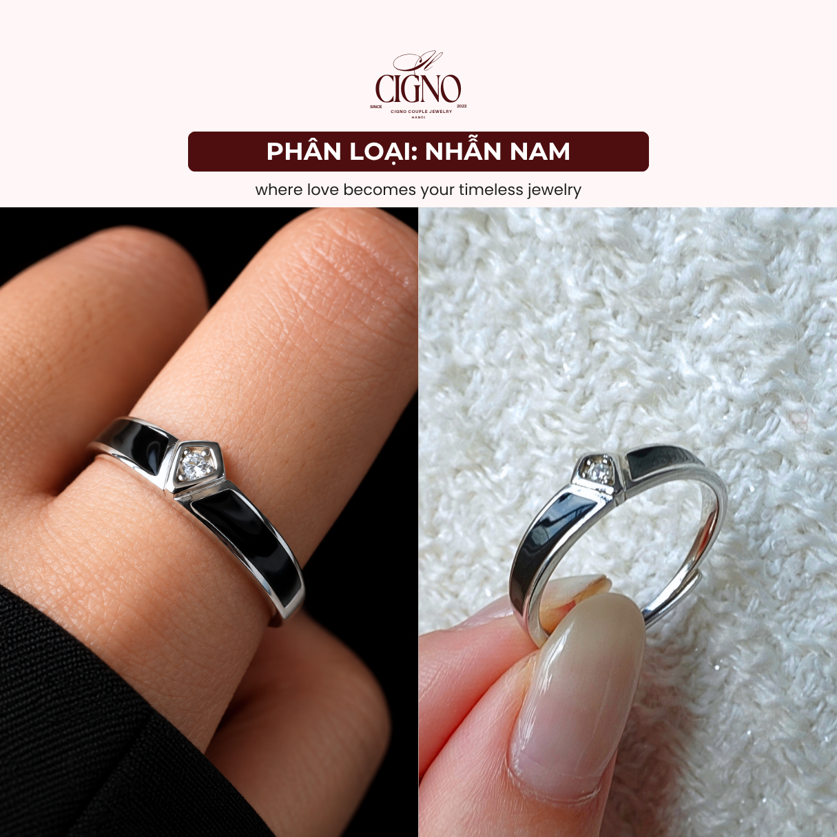 Nhẫn đôi Bạc 925 phủ Bạch kim cao cấp Boundless – Eternal Promise Collection by CIGNO - Ảnh 10