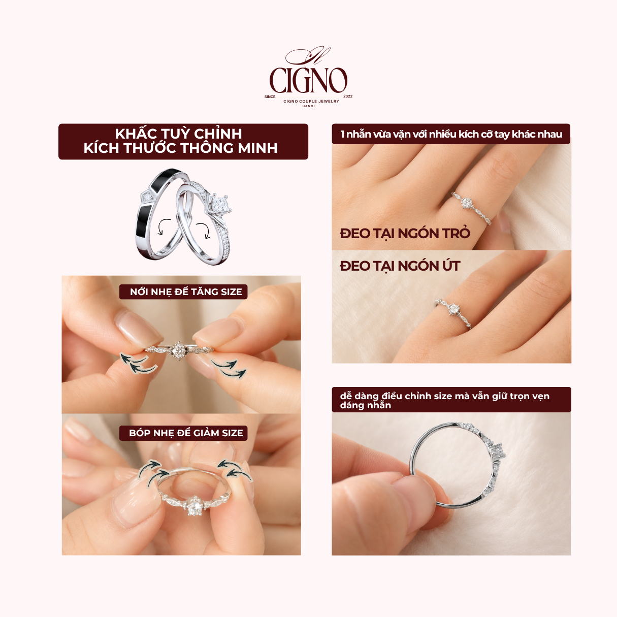 Nhẫn đôi Bạc 925 phủ Bạch kim cao cấp Boundless – Eternal Promise Collection by CIGNO - Ảnh 8
